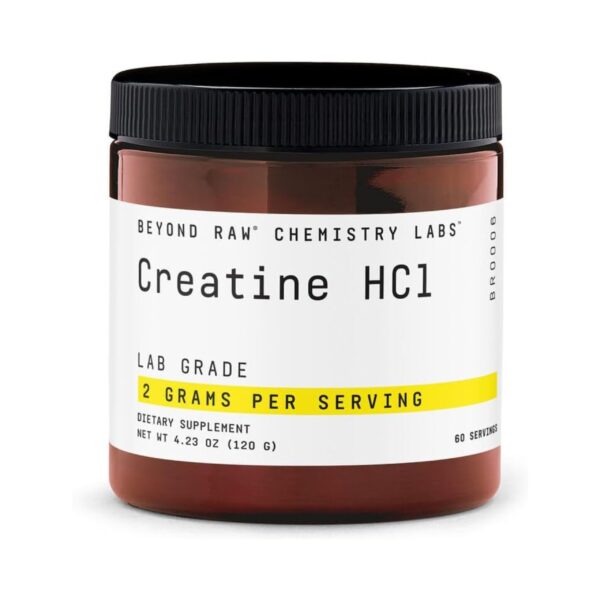 BEYOND RAW Chemistry Labs Creatine HCl Powder | Improves Muscle Performance | 60 Servings