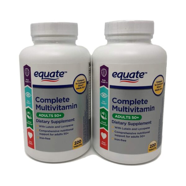 Equate Mature Adult 50+ One Daily Complete Multivitamin Compare to Centrum Silver (200 Ct) ( Pack of Two )