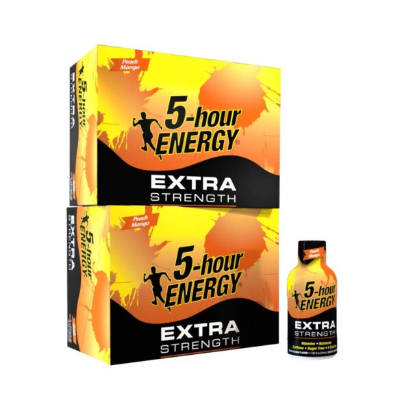 5-hour Energy Shot, Extra Strength Peach Mango, 1.93 Ounce, 24 Count