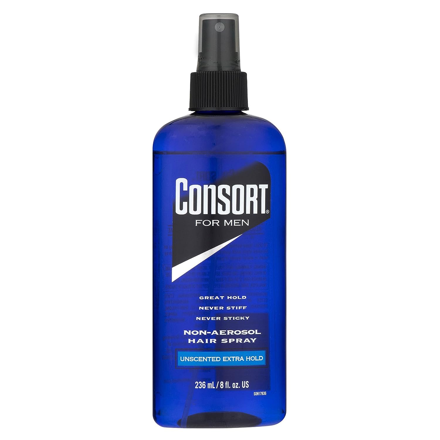 Consort extra hold unscented non-aerosol hair spray for men, 8 oz, 4 pack
